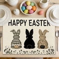 thumbnail image 1 of Popular Picks,Bunny Rabbit Eggs Flowers Easter Placemats 12x18 Inch Seasonal Spring Holiday Table Mats for Party Kitchen Dining Decoration, 1 of 6