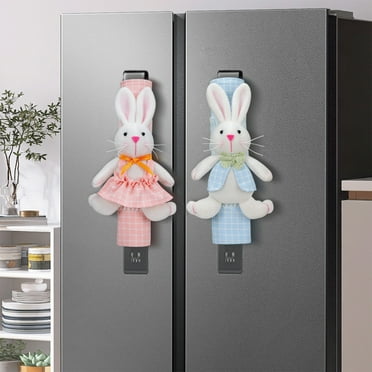 Popular Picks,Easter Eggs Bunnies Flowers Refrigerator Door Handle Covers Set of 2 Kitchen Appliance Handle Covers Washable Fridge Oven Microwave Handle Protective Cover Winter Promotions