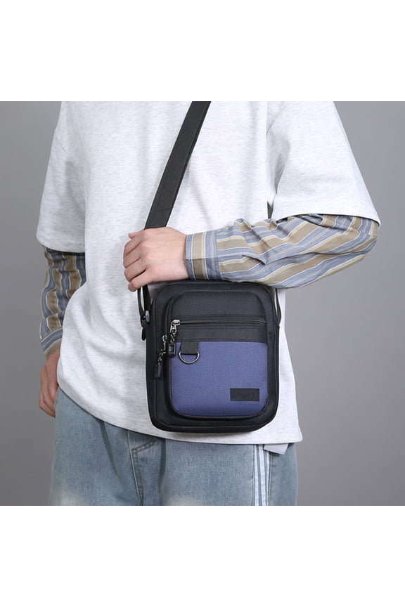 Popular Picks,Fashionable Casual Lightweight Men's One-Shoulder Square Bag Iron Hanging Ring Sports Cycling One Shoulder Messenger Bag
