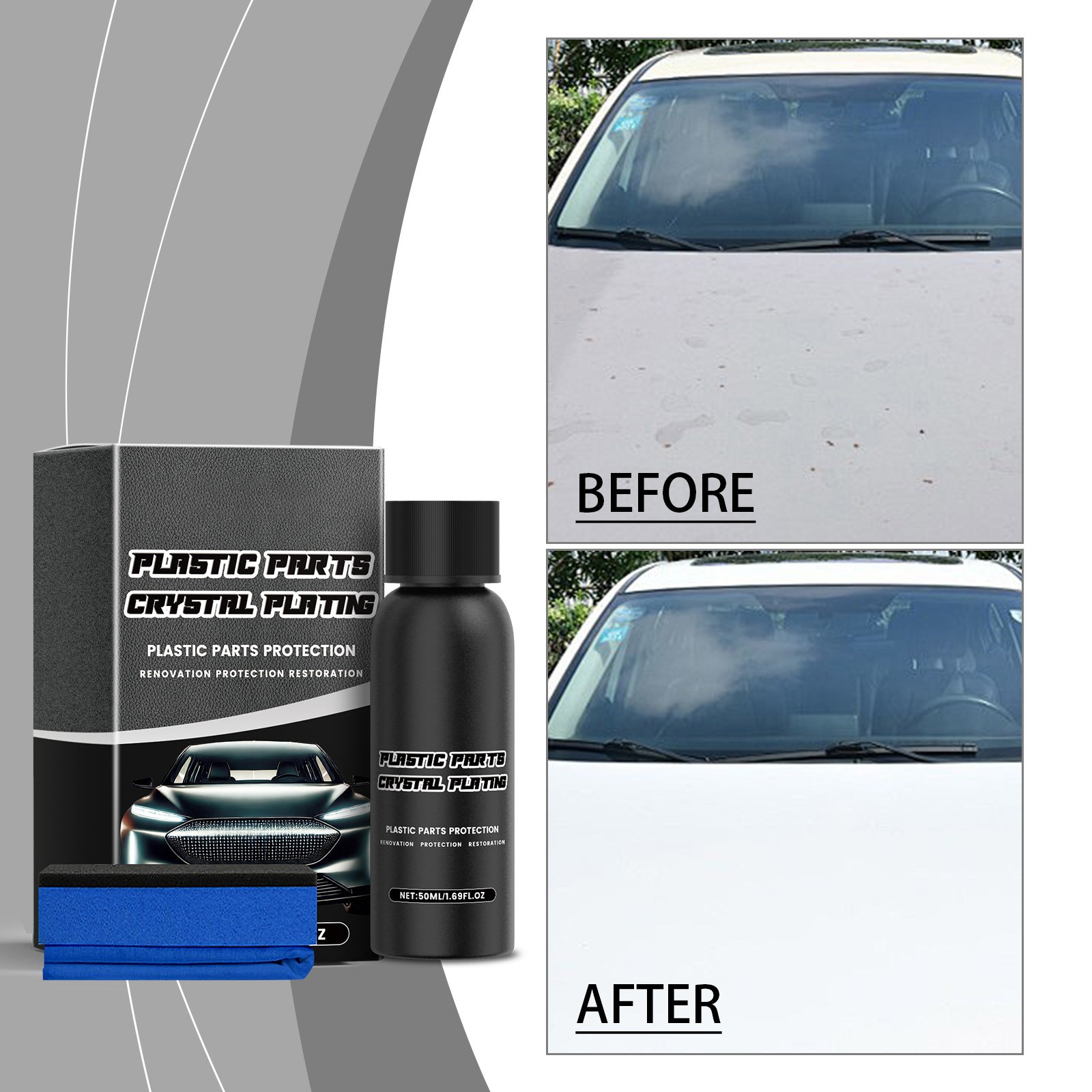Popular Picks, Headlight Restorer, UV Protection Spray, Car Lens Polish - 50ml Crystal Coating for Mirror Surfaces, Prevents Yellowing & Water Damage Just Released | Plastic, Color