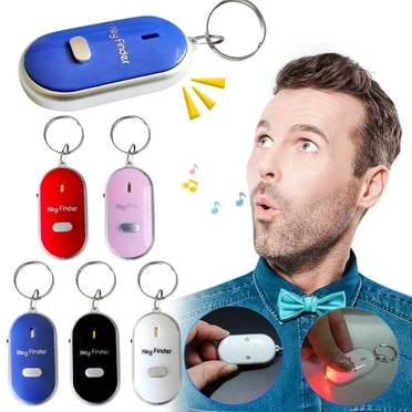 Popular Picks,Keychain LED Light & Sound Control Locator – Remote Control Lost Key Finder with Whistle,Flashlight,and Item Locator Device for Easy Searching Christmas Lights|Plastic,Black
