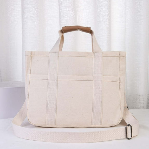 Messenger Bag for Women Men, Sling Bag Multi-Pocket & Compartments Everyday Tote, Lightweight Canvas Bible Sturdy Bag