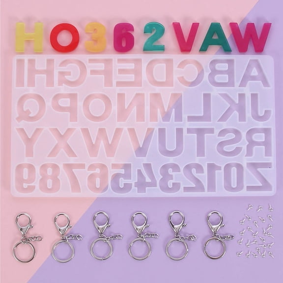 Popular Picks,Multiple Sets Of Crystal Dropper Letter Silicone Epoxy Resin Key Pendant Tool Set