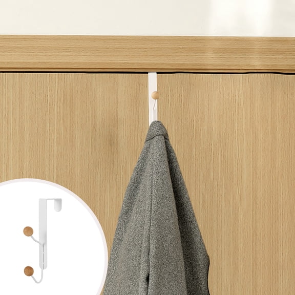 DagobertNiko Non-drill Installation Punch Frees Door Hook Clothes Hanger Door Cabinet Door Rack Clothes Hook Hanger Suitable for Kitchen Bedroom Living Room Study Bathroom Toilet Office