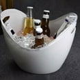 thumbnail image 1 of Popular Picks, Oval Wine Ice Bucket 4 Liter Capacity Plastic Champagne Cooler Container for Beer Chilling Party Favor with Convenient Ice Pellet Handling Ideal for Celebrations & Gatherings, 1 of 9