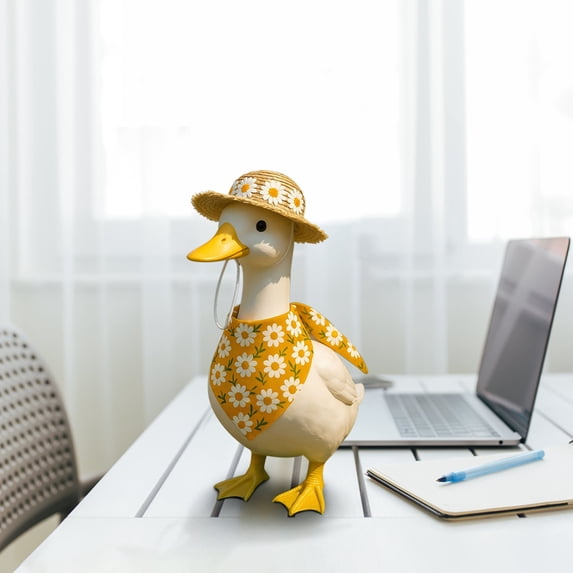 Popular Picks,Summer Porch Goose Outfits - Rustic Style Straw Hat & Costume for 23/17 Inch Cement/Lawn Goose, Yard Goose Clothes & Patio Decor Accessories