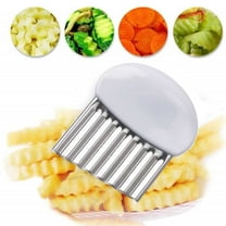 Yulucky Mandolines Slicers Potato Wavy Edged Tool Stainless Steel Kitchen Gadget Vegetable Fruit Cutting Potato Cutter Wavy French Fries Cutter Home Red