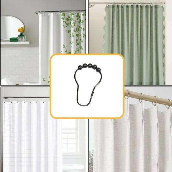 DagobertNiko Shower Curtain Hooks Rings for Bathroom 6 PCS Iron