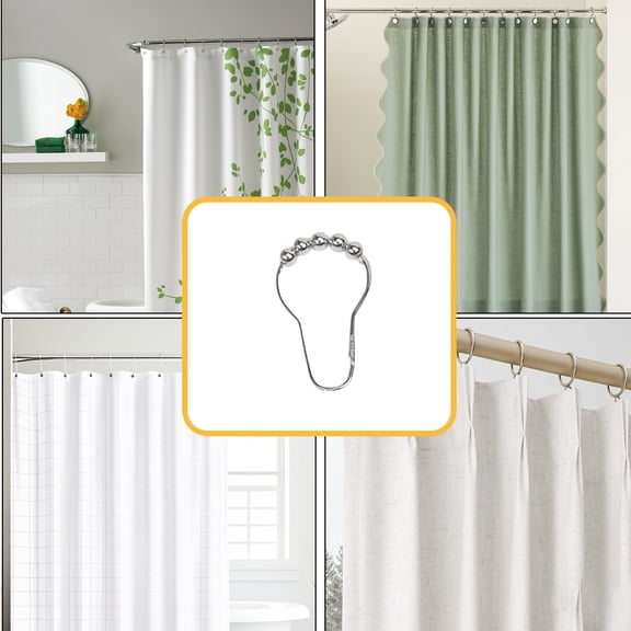 DagobertNiko Shower Curtain Hooks Rings for Bathroom 6 PCS Iron