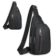 thumbnail image 1 of Popular Picks,Sling Bag for Men Crossbody Chest Bag,PU leather Over the Shoulder Purse Cross Body Sling Backpack for Travel, 1 of 3