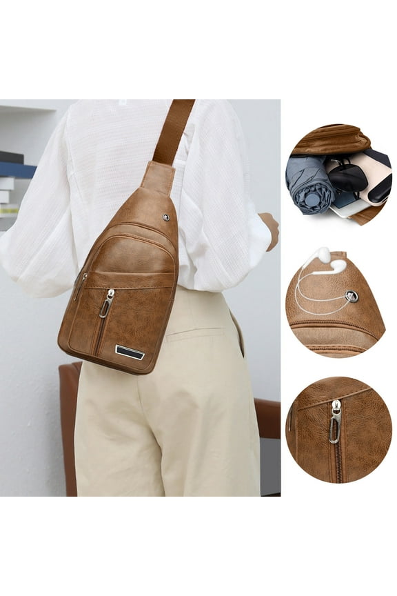 Popular Picks,Sling Bag for Women Men Waterproof Crossbody Shoulder Tote Blet Bags Backpack Fannys Pack Travel Purse Faux Leather for Camping Hiking