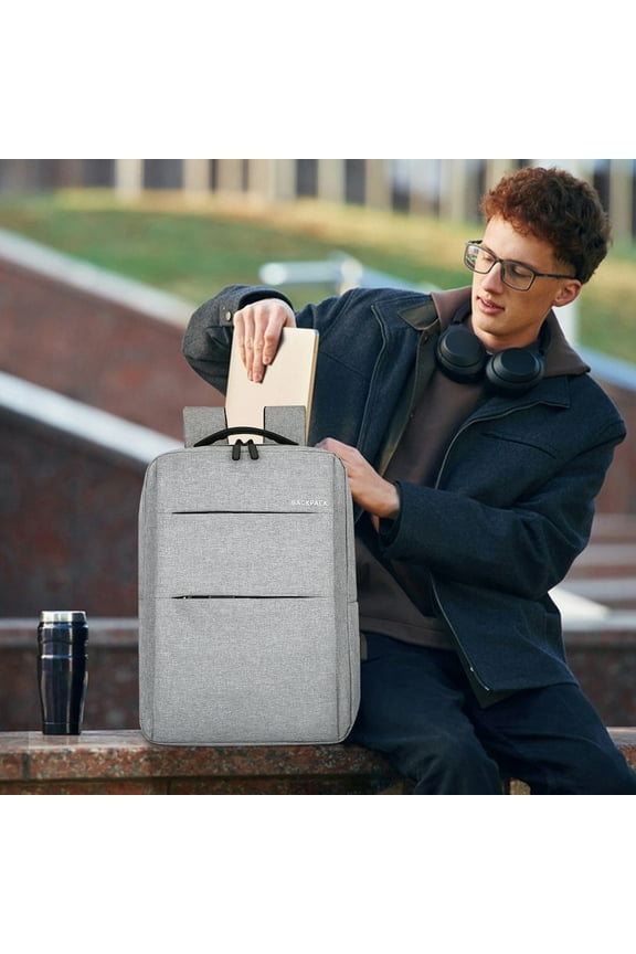 Popular Picks, Travel Laptop Backpack with Usb Charging Port Business Backpack with Luggage Straps for Women and Men Festive Sales | Oxford cloth, Gray, MIANHT