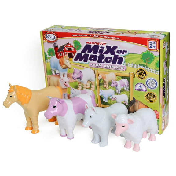 Popular Playthings Magnetic Mix or Match Farm Animals, Pastel