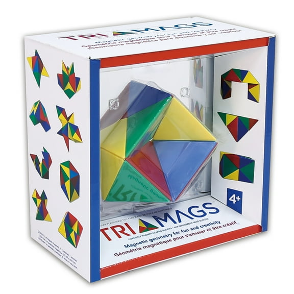 Popular Playthings Tri-Mags Magnetic Puzzle Toy, 24 Pieces