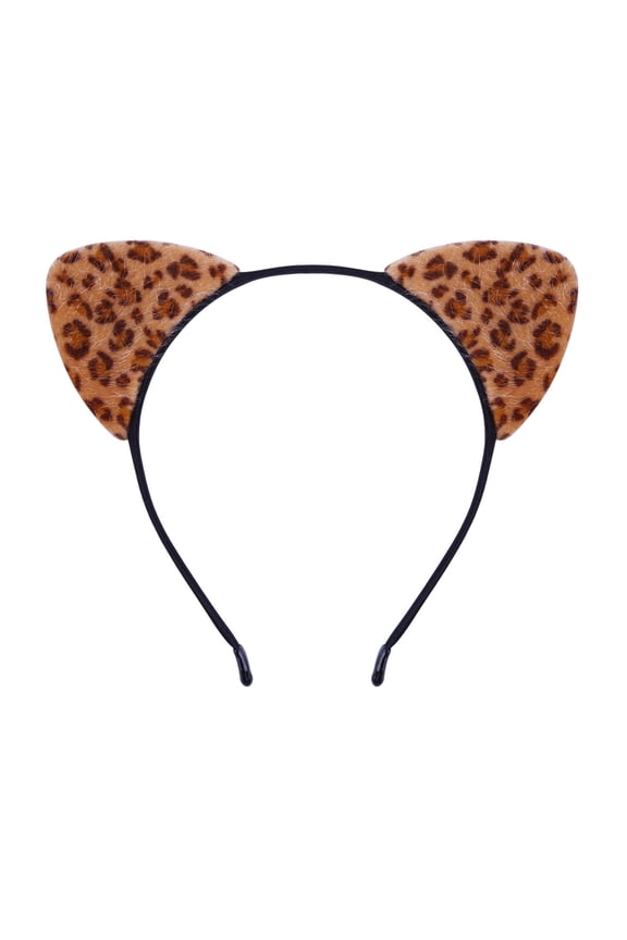 Popular Plush Cats Ear Hairband with Dotted Print for Birthday Party Women Music Festival Headband Everyday Use