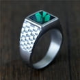 thumbnail image 1 of Popular Punk Retro Inlaid Jewel Pattern Titanium Steel Ring For Unisex Size 7 8 9 10 11 12 13 For Everyday Use, 1 of 8