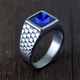 thumbnail image 1 of Popular Punk Retro Inlaid Jewel Pattern Titanium Steel Ring For Unisex Size 7 8 9 10 11 12 13 For Everyday Use, 1 of 9