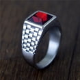 thumbnail image 1 of Popular Punk Retro Inlaid Jewel Pattern Titanium Steel Ring For Unisex Size 7 8 9 10 11 12 13 For Everyday Use, 1 of 9