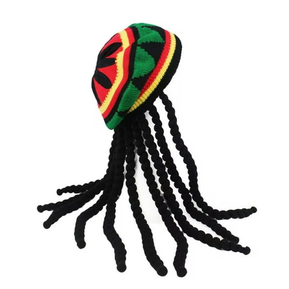 Popular Reggae Braided Wig Hat for Crochet Dreadlocks Hat Party Winter Autumn Warm Caps Knitted Beanies Hat