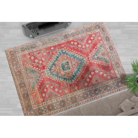 Popular Rug, Soft Rugs, Farmhouse Decor Rugs, Office Decor Rugs, Turquoise Rugs, Bathroom Rugs, Vintage Style Rugs, Turkish Rugs, Cool Rugs, 3.9'x5.9' - 120x180 cm