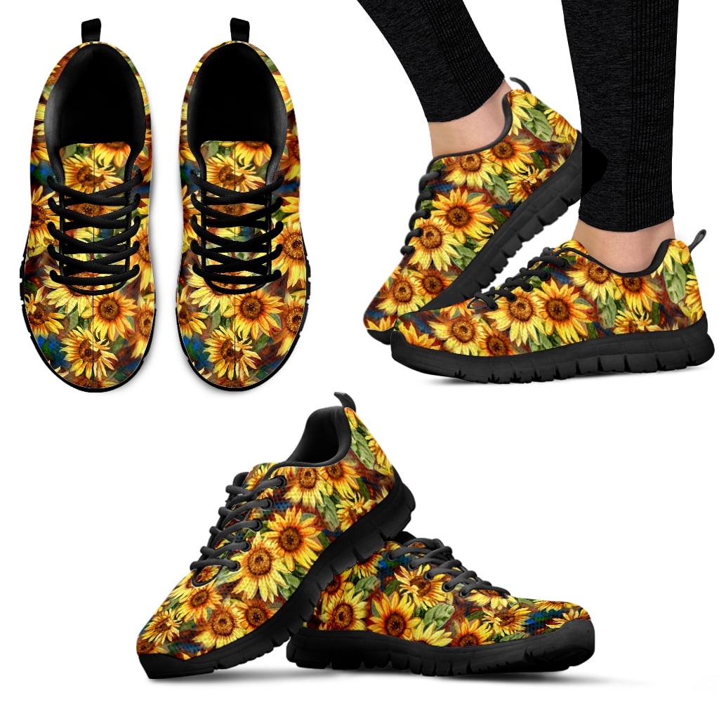 Sunflower Flower Print Men's Sneakers