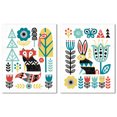 thumbnail image 1 of Popular Teal, Green and Blue Fox and RabbitFolk Lodge Set by Michael Mullan; Two 11x14in Unframed Paper Posters, 1 of 1