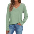 thumbnail image 1 of New Popular Women's Long Sleeved Lace V-neck Casual Fashion Shirt, 1 of 2