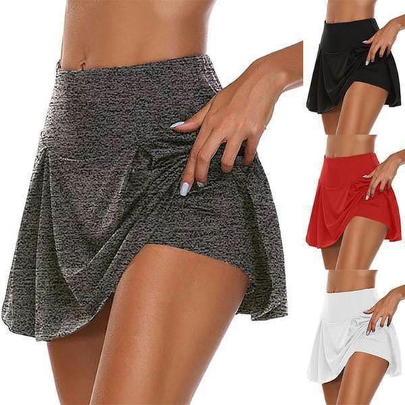 Popular basic summer women's solid color fake two-piece leggings shorts-large quantity in stock-M