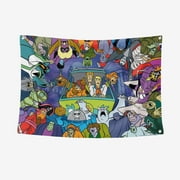 Popular cartoon Scooby-doo background tapestry banner party supplies background sticker decoration