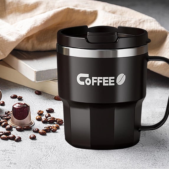 304 Stainless Steel Mug Double-layer Heat Coffee Cup With Lid Water Cup For Students Large Capacity