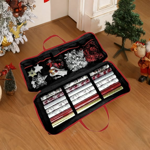 Popular Picks,Premiums Storage Box With Inner Pocket Gift Wrapping Paper Organizer For Storing Bows Ribbons And Wrapping Paper 36.6 Inches Long Ripstop Fabric