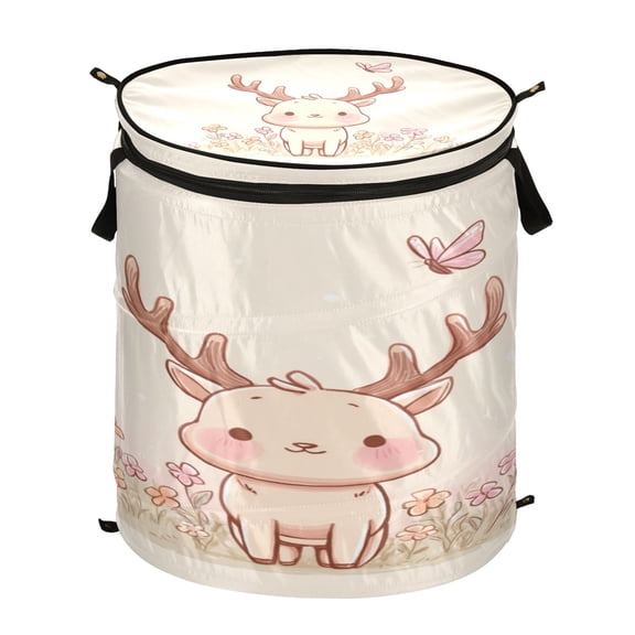 Popup Laundry Hamper Storage Basket Laundry Basket Laundry Hamper Convenient and Durable A Cute Fawn