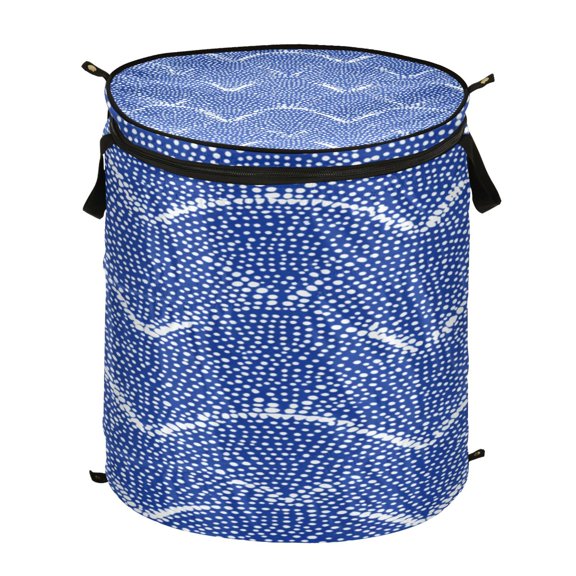 Popup Laundry Hamper Storage Basket Laundry Basket Laundry Hamper Convenient and Durable Azure Chevron Zigzag Lines
