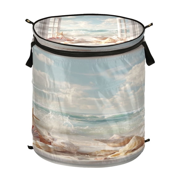 Popup Laundry Hamper Storage Basket Laundry Basket Laundry Hamper Convenient and Durable Beach Open Window View