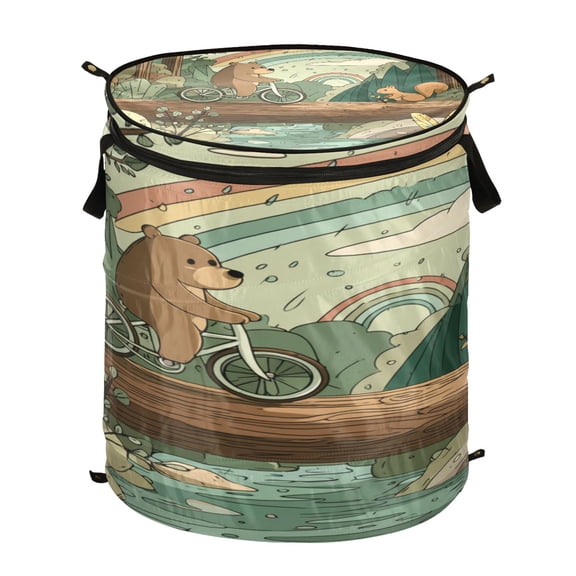 Popup Laundry Hamper Storage Basket Laundry Basket Laundry Hamper Convenient and Durable Bear and Squirrel