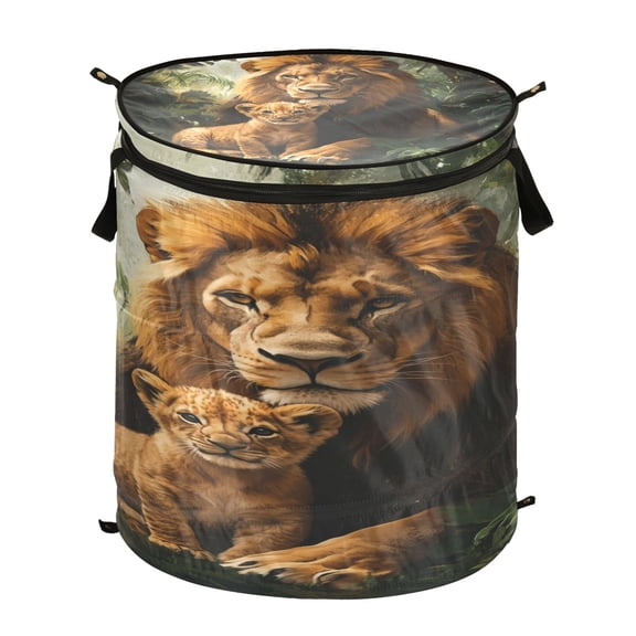 Popup Laundry Hamper Storage Basket Laundry Basket Laundry Hamper Convenient and Durable Beautiful Brown Lions