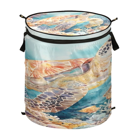 Popup Laundry Hamper Storage Basket Laundry Basket Laundry Hamper Convenient and Durable Beautiful Colorful Sea Turtles