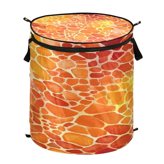 Popup Laundry Hamper Storage Basket Laundry Basket Laundry Hamper Convenient and Durable Beautiful Orange Pattern