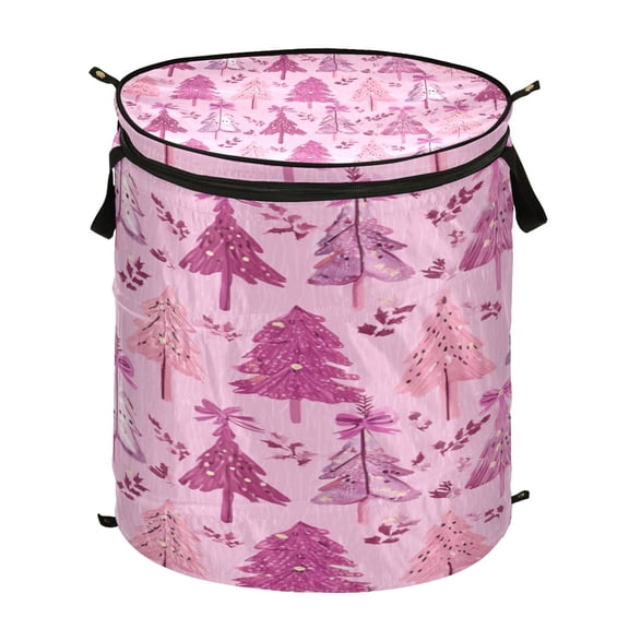 Popup Laundry Hamper Storage Basket Laundry Basket Laundry Hamper Convenient and Durable Beautiful Pink Christmas Little Green Dinosaurtree