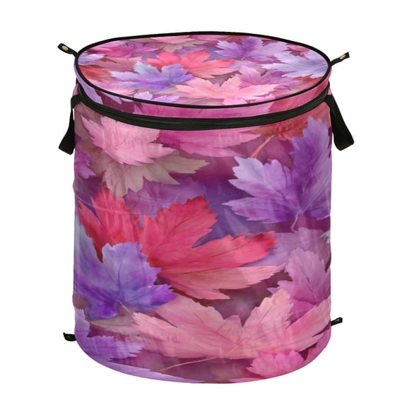 Popup Laundry Hamper Storage Basket Laundry Basket Laundry Hamper Convenient and Durable Beautiful Purple Maple Leaves