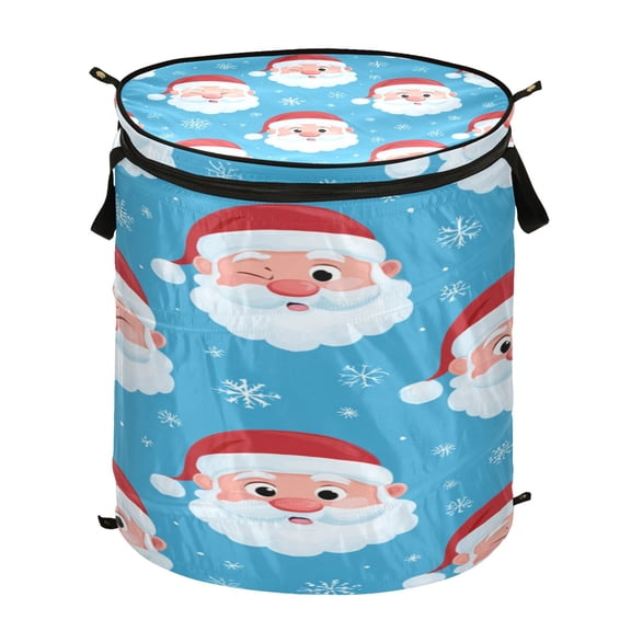 Popup Laundry Hamper Storage Basket Laundry Basket Laundry Hamper Convenient and Durable Beautiful Santa Claus Face