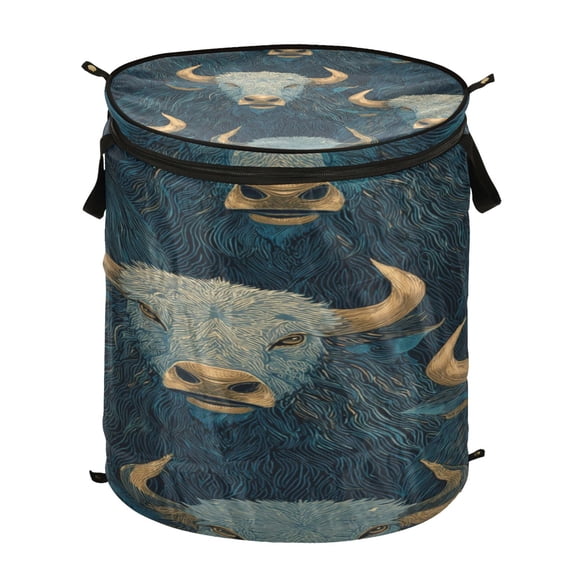 Popup Laundry Hamper Storage Basket Laundry Basket Laundry Hamper Convenient and Durable Blue Bull Seamless