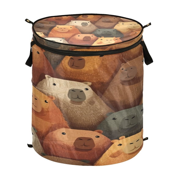 Popup Laundry Hamper Storage Basket Laundry Basket Laundry Hamper Convenient and Durable Capibara Seamless