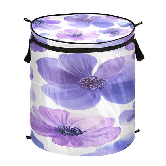 Popup Laundry Hamper Storage Basket Laundry Basket Laundry Hamper Convenient and Durable Cartoon Lavender Flowers