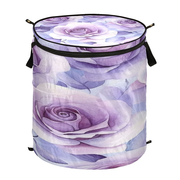 Popup Laundry Hamper Storage Basket Laundry Basket Laundry Hamper Convenient and Durable Cartoon Lavender Roses