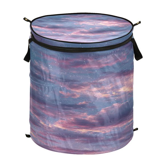 Popup Laundry Hamper Storage Basket Laundry Basket Laundry Hamper Convenient and Durable Cartoon Purple Cloud