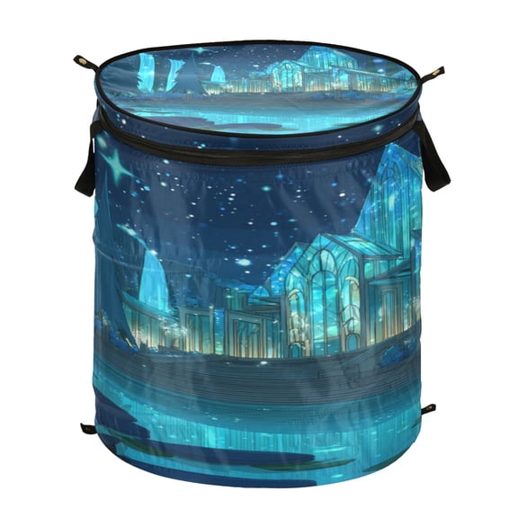 Popup Laundry Hamper Storage Basket Laundry Basket Laundry Hamper Convenient and Durable Cartoon Underwater Palace