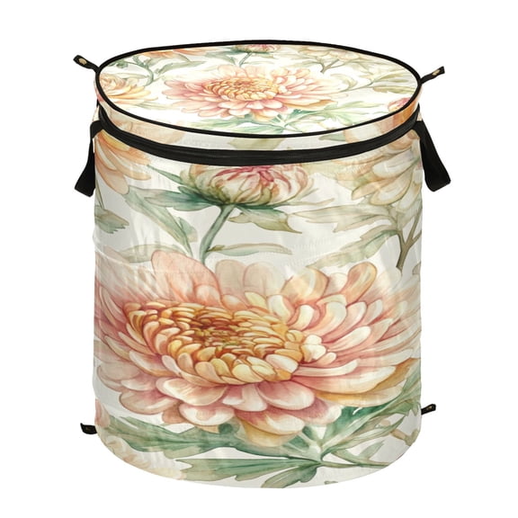 Popup Laundry Hamper Storage Basket Laundry Basket Laundry Hamper Convenient and Durable Chrysanthemums Beige