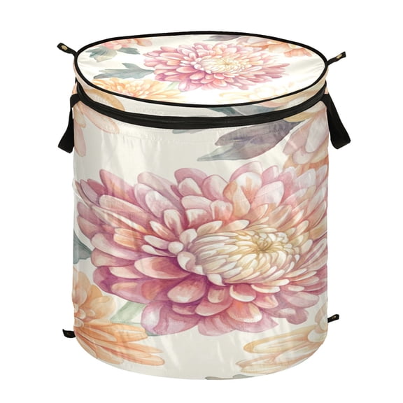 Popup Laundry Hamper Storage Basket Laundry Basket Laundry Hamper Convenient and Durable Chrysanthemums Brown