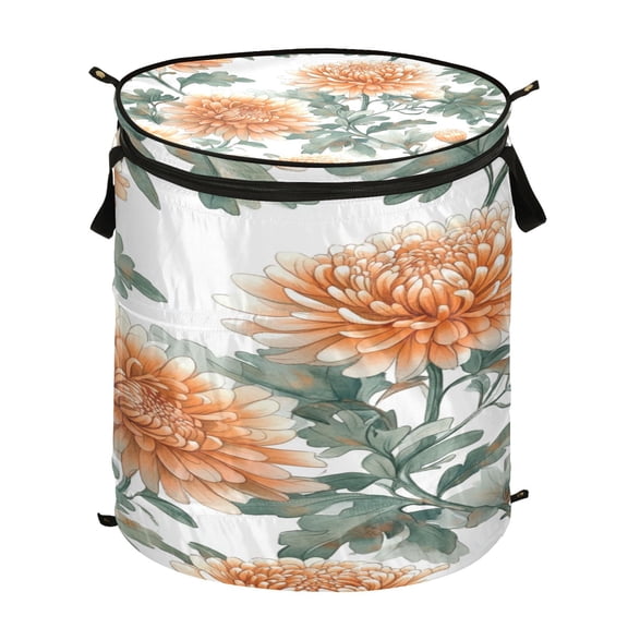 Popup Laundry Hamper Storage Basket Laundry Basket Laundry Hamper Convenient and Durable Chrysanthemums Coral
